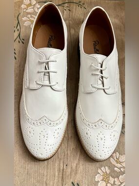 White Men's Wingtip Derby Oxfords